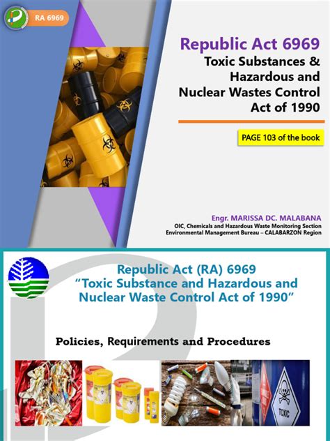 ra 9669|Implementation of Toxic Substances and Hazardous Waste.